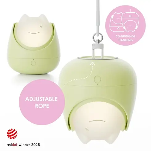 Lampa de veghe Nosiboo Zigg antrenor de somn pentru copii cu lumina rosie si temporizator Sage, Culoare: Verde - poza 4 - ExclusivMAG.ro