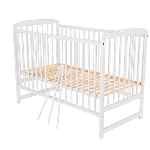 Patut din lemn BabyNeeds Ola 120x60 cm, Alb - poza 2 - ExclusivMAG.ro