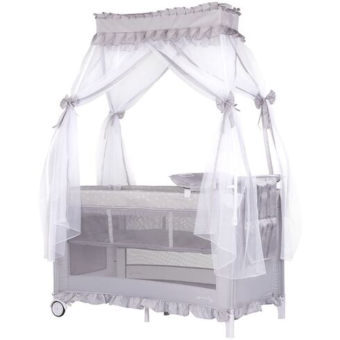 Patut pliabil Chipolino Palace platinum, Culoare: Gri, Dimensiuni: 120x60  - ExclusivMAG.ro