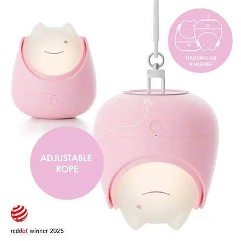 Lampa de veghe Nosiboo Zigg antrenor de somn pentru copii cu lumina rosie si temporizator Pink, Culoare: Roz - poza 3 - ExclusivMAG.ro