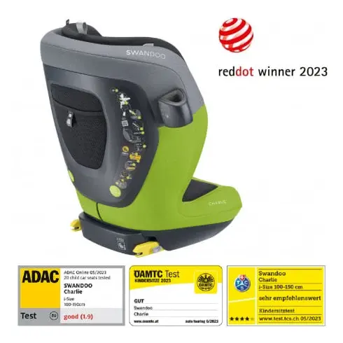 Scaun auto Swandoo Charlie i-Size Lime Sesame Grey, Culoare: Verde, Grupa: 15-36kg (4 ani - 12 ani) - poza 4 - ExclusivMAG.ro