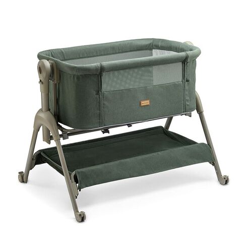 Patut co-sleeper ONINO HOLD.me, Sleepy Forest, Culoare: Verde inchis, Dimensiuni: 80x50  - ExclusivMAG.ro