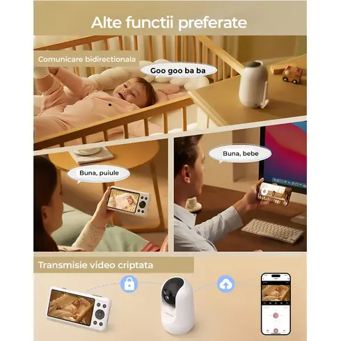Video Monitor Momcozy Smart WiFi BM04 - poza 9 - ExclusivMAG.ro