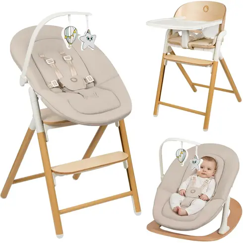 Scaunel multifunctional Lionelo Celia 4 in 1 - Alb/Natural  - ExclusivMAG.ro