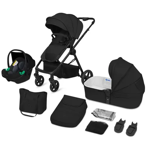 Carucior 3 in 1 Lionelo Greet - Negru, Culoare: Negru, Model: 3 in 1  - ExclusivMAG.ro