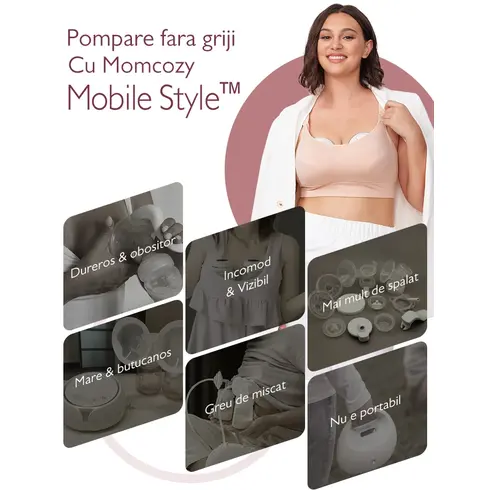 Pompa de san Momcozy Hands-free dubla M6 Rosie - poza 3 - ExclusivMAG.ro