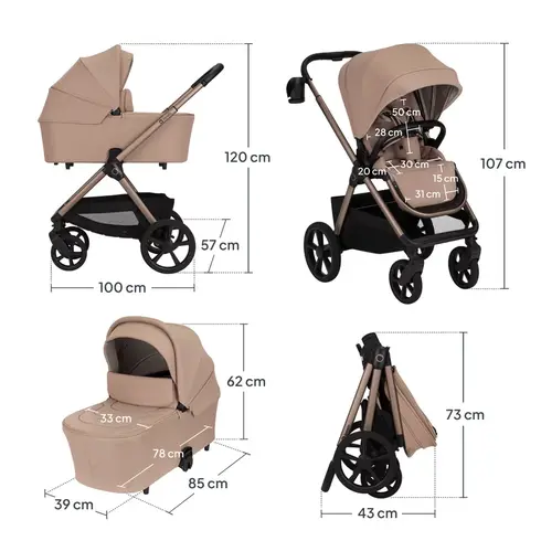 Carucior 3 in 1 Lionelo Carmine - Bej, Culoare: Bej, Model: 3 in 1 - poza 16 - ExclusivMAG.ro
