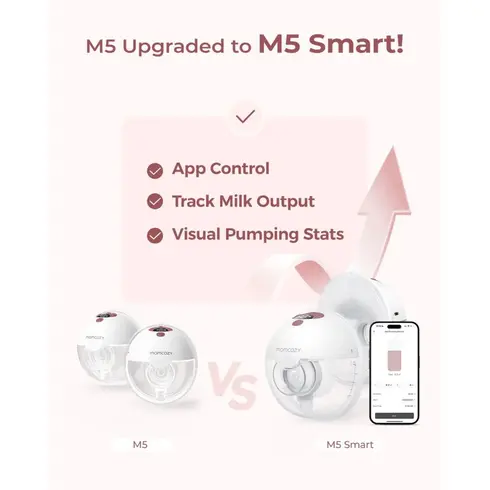 Pompa de san Momcozy Hands-free dubla M5 Smart Red, control prin aplicatie, Culoare: Rosu - poza 9 - ExclusivMAG.ro