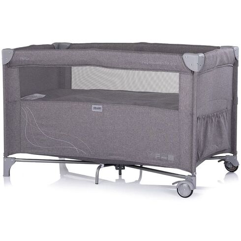 Patut pliabil Chipolino Relax charcoal linen cu laterala culisanta, Culoare: Gri, Dimensiuni: 120x60 - poza 3 - ExclusivMAG.ro