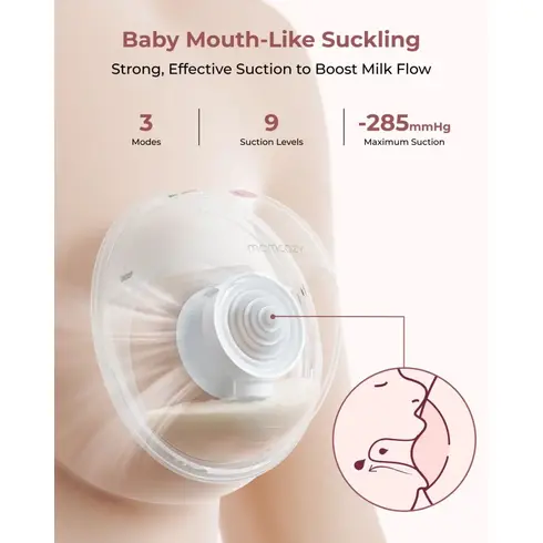 Pompa de san Momcozy Hands-free dubla M5 Smart Grey, control prin aplicatie, Culoare: Gri - poza 4 - ExclusivMAG.ro
