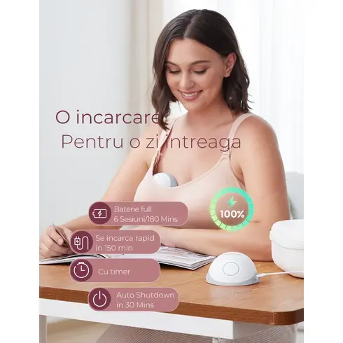 Pompa de san Momcozy Hands-free dubla M6 Rosie - poza 6 - ExclusivMAG.ro