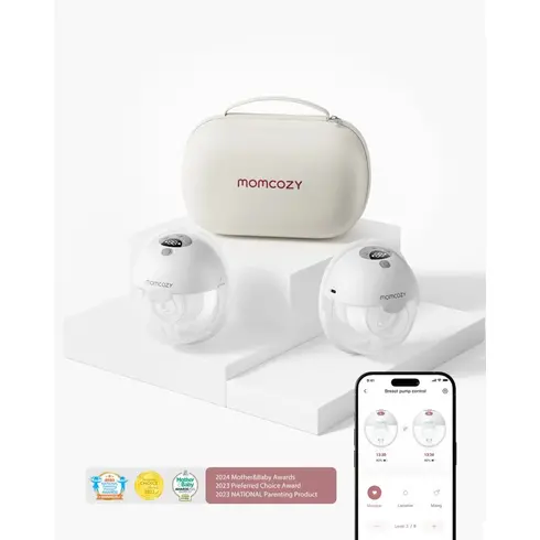 Pompa de san Momcozy Hands-free dubla M5 Smart Grey, control prin aplicatie, Culoare: Gri  - ExclusivMAG.ro