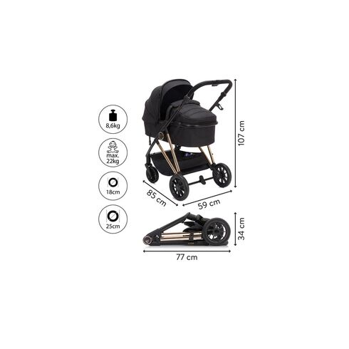 Carucior Fill Elix transformabil 2 in 1 Black Fillikid - poza 5 - ExclusivMAG.ro