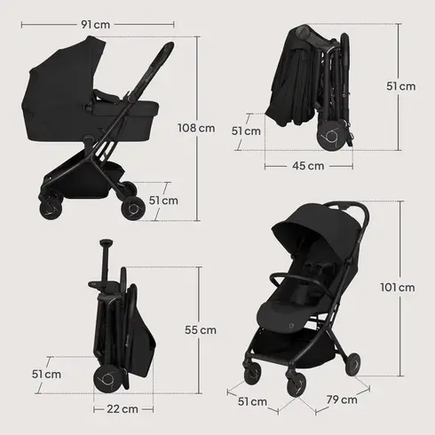 Carucior 2 in 1 Lionelo Sia Flex - Negru, Culoare: Negru, Model: 2 in 1 - poza 15 - ExclusivMAG.ro