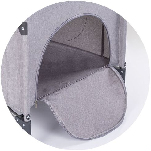 Patut pliabil Chipolino Relax platinum linen cu laterala culisanta, Culoare: Gri deschis, Dimensiuni: 120x60 - poza 5 - ExclusivMAG.ro