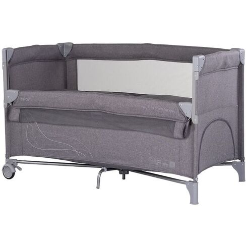 Patut pliabil Chipolino Relax charcoal linen cu laterala culisanta, Culoare: Gri, Dimensiuni: 120x60  - ExclusivMAG.ro