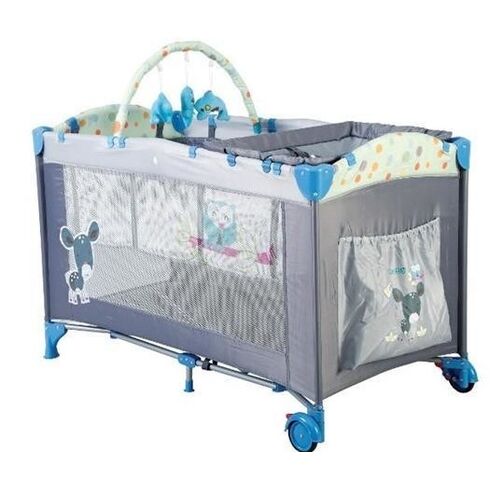 BabyGo - Patut pliant  Sleepwell Blue, Culoare: Blue, Dimensiuni: 120x60