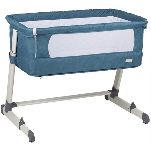Patut co-sleeper 2 in 1 Together Turquoise Blue BabyGo, Culoare: Albastru, Dimensiuni: 95x65,poza 8