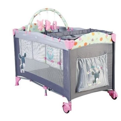 BabyGo - Patut Pliant Sleepwell Pink, Culoare: Roz, Dimensiuni: 120x60