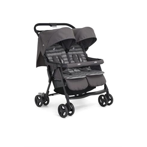 Carucior gemeni Joie Aire Twin Dark Pewter, Culoare: Gri deschis  - ExclusivMAG.ro