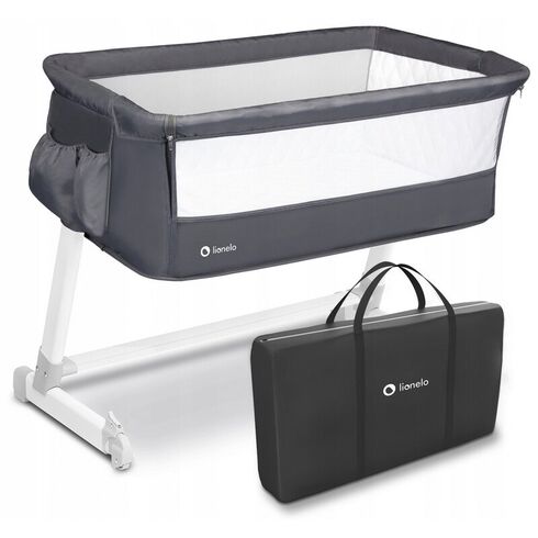 Patut 2 in 1 Co-Sleeper Lionelo Theo Dark Grey, Culoare: Gri