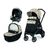 Carucior 3 in 1 Peg Perego Book, Primoviaggio SL,  0 - 22 kg, Graphic Gold, Negru / Bej, Culoare: Crem