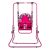 Leagan pentru copii, Top Kids, cu spatar reglabil, Pink Flowers, Culoare: Roz