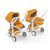 Carucior 2 In 1, Greentom, 100% Ecologic, White Sunflower, Culoare: Galben