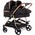 Carucior gemeni Chipolino Duo Smart 2 in 1 ebony, Culoare: Negru