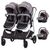 Carucior gemeni Chipolino Duo Smart 3 in 1 graphite, Culoare: Gri