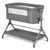Lionelo - Patut co-sleeper Leonie Plus, Pliabil, Cu sistem de leganare, Gri, Culoare: Gri, Dimensiuni: 80x50