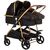 Carucior gemeni Chipolino Duo Smart 2 in 1 obsidian gold, Culoare: Negru/Auriu, Model: gemeni