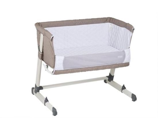 Patut co-sleeper 2 in 1 Together Beige BabyGo, Culoare: Crem, Dimensiuni: 95x65,poza 2
