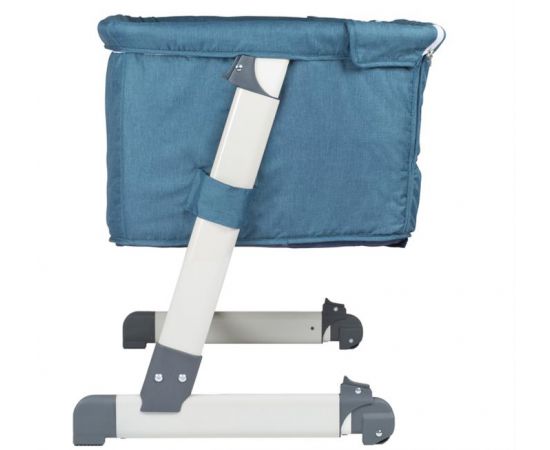 Patut co-sleeper 2 in 1 Together Turquoise Blue BabyGo, Culoare: Albastru, Dimensiuni: 95x65,poza 4