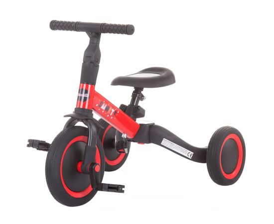 Tricicleta si bicicleta Chipolino Smarty 2 in 1 red, Culoare: Rosu