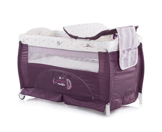 Patut pliabil Chipolino Bella amethyst, Culoare: Visiniu, Dimensiuni: 120x60,poza 2