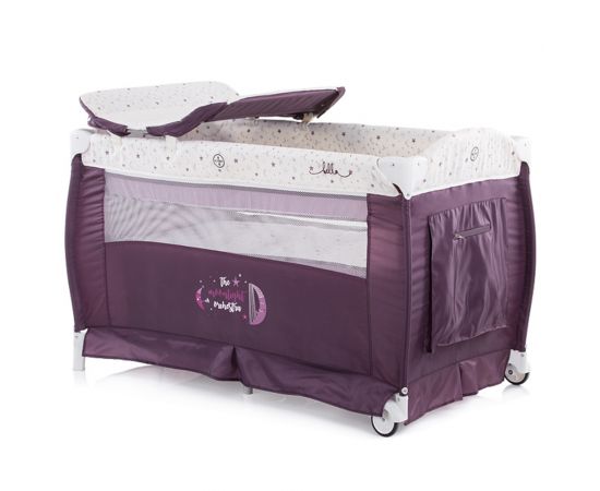 Patut pliabil Chipolino Bella amethyst, Culoare: Visiniu, Dimensiuni: 120x60,poza 3