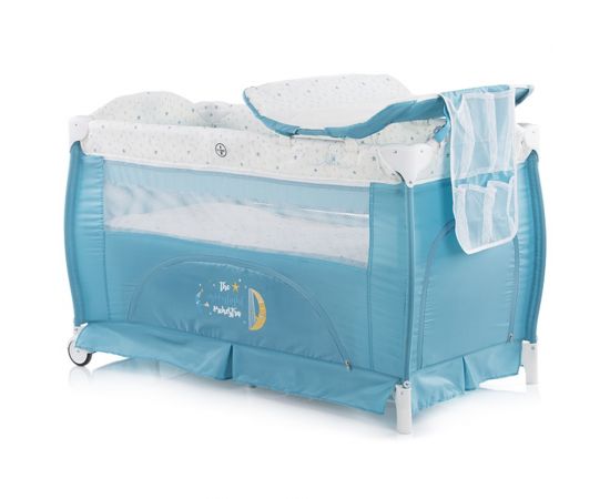 Patut pliabil Chipolino Bella aqua, Culoare: Blue, Dimensiuni: 120x60,poza 2