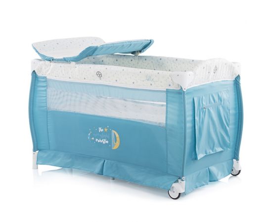Patut pliabil Chipolino Bella aqua, Culoare: Blue, Dimensiuni: 120x60,poza 3