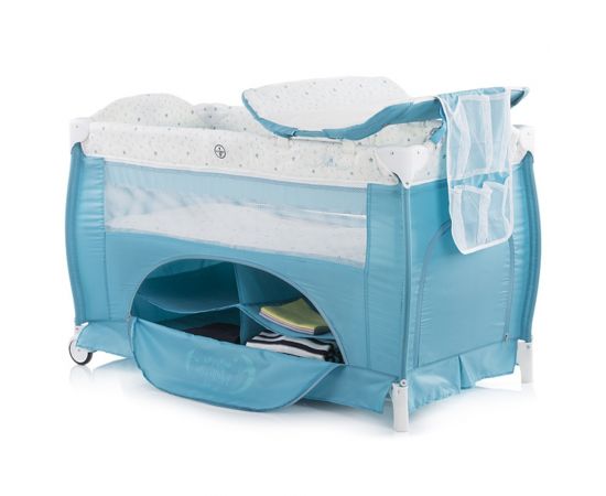 Patut pliabil Chipolino Bella aqua, Culoare: Blue, Dimensiuni: 120x60,poza 4