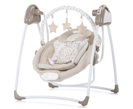 Leagan electric si balansoar Chipolino Paradise beige ribbon, Culoare: Crem