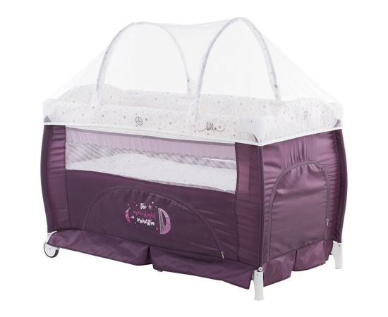 Patut pliabil Chipolino Bella amethyst, Culoare: Visiniu, Dimensiuni: 120x60