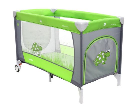 Patut Pliabil cu doua nivele Samba Plus Verde - Coto Baby