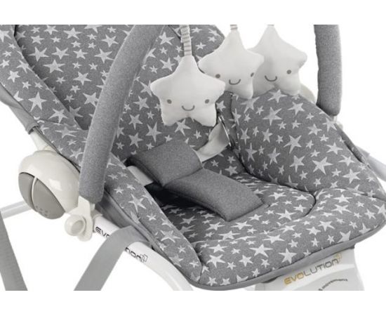 Balansoar cu vibratii Jane Evolution Star, Culoare: Alb/Gri,poza 2
