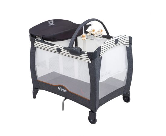 Patut Contour Electra Breton Stripe Graco, Culoare: Gri/Negru