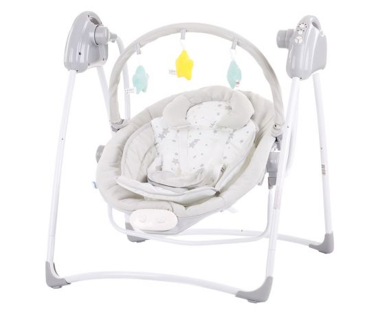 Leagan electric si balansoar Chipolino Paradise grey little stars, Culoare: Gri