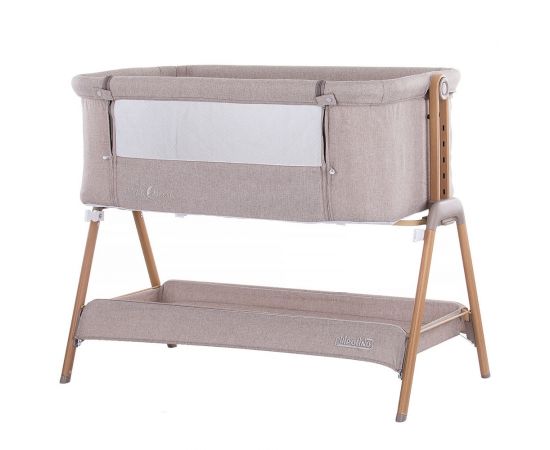 Patut Co-Sleeper Chipolino Sweet Dreams mocca wood, Culoare: Crem,poza 2