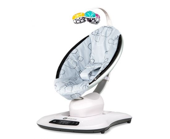 Fotoliu Balansoar Bebelusi 4MOMS MamaRoo 4.0 Plush Silver, Culoare: Gri deschis,poza 2