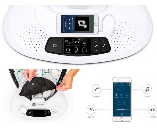 Fotoliu Balansoar Bebelusi 4MOMS MamaRoo 4.0 Cool Mesh Dark-Grey, Culoare: Gri,poza 4