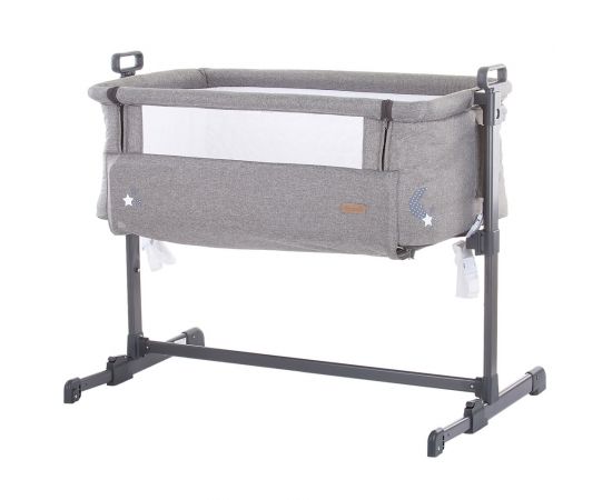 Patut Co-Sleeper Chipolino Close To Me graphite stars, Culoare: Gri deschis,poza 2